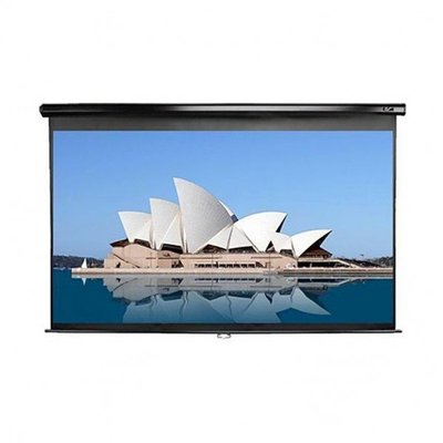 Екран настіний Elite Screens M99UWS1 діагональ 99', габарити 177.8 x 177.8 см, співвідношення сторін 1:1, механізм зворотного скручування, вінілове матове полотно білого кольору 151575 фото