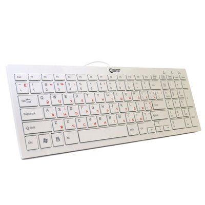 Клавіатура Extradigital ED-K101 White, USB, лазерне гравіювання, 368 х 130 х 20 мм, 390 г (KUS7108) 128447 фото