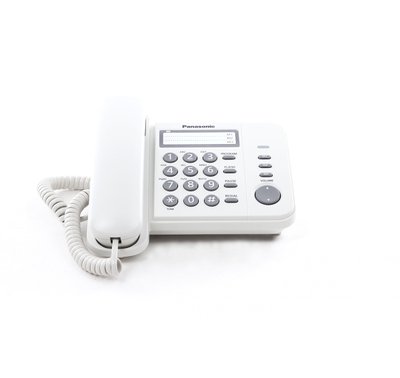 Телефон Panasonic KX-TS2352UAW White, повторний набір останнього номера, 3 кнопки швидкого набору, індикатор виклику, кнопка 'флеш', перемикання тон./імп. набору, регулювання гучності дзвінка, регулювання гучності динаміка 141260 фото