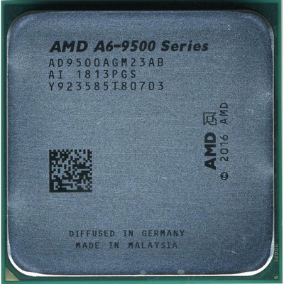 Процесор AMD (AM4) A6-9500, Tray, 2x3.5 GHz (Turbo Boost 3.8 GHz), Radeon R5 (1029 MHz), L2 1Mb, Bristol Ridge, 28 nm, TDP 65W (AD9500AGM23AB) 212732 фото
