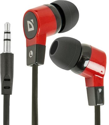 Навушники Defender Basic 619, Black/Red, 3.5 мм, вакуумні, 105 дБ, 32 Ом, 1.1 м (63619) 132286 фото