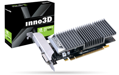 Відеокарта GeForce GT1030, Inno3D, 2Gb GDDR5, 64-bit, DVI/HDMI, 1468/6008MHz, Low Profile, Silent (N1030-1SDV-E5BL) 149889 фото