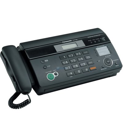 Факсимільний апарат Panasonic KX-FT982UA-B (Чорний) термопапір, АВН,Caller ID, прийом при відсутності паперу, функція копіювання, дисплей (2 рядки, 16 символів), пам'ять на 100 номерів 115714 фото