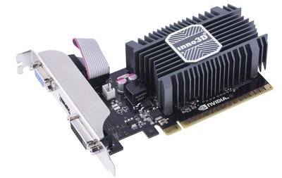 Відеокарта GeForce GT730, Inno3D, 1Gb GDDR3, 64-bit, VGA/DVI/HDMI, 902/1600 MHz, Silent, Low Profile (N730-1SDV-D3BX) 119287 фото
