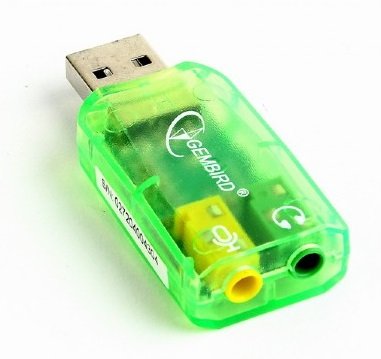 Звукова карта USB 2.0, 5.1, Gembird, Green, Box (SC-USB-01) 218082 фото