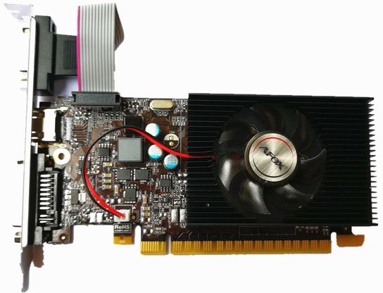 Відеокарта GeForce GT730, AFOX, 2Gb GDDR3, 128-bit, VGA/DVI/HDMI, 954/1333 MHz, Low Profile (AF730-2048D3L6) 228629 фото
