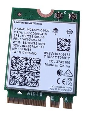 Мережева карта Intel Dual Band Wireless AX210, M.2, 5 GHz / 2.4 GHz, 802.11ax, до 2400 Mbps, форм-фактор 1216/2230 251471 фото