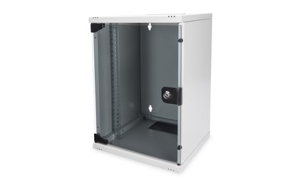 Шафа серверна, настінна, 9U, 10', Digitus, Gray (RAL 7035), 312 х 300 мм, IP20, скляні двері, вентиляційні отвори, до 30 кг (DN-10-09U) 190238 фото