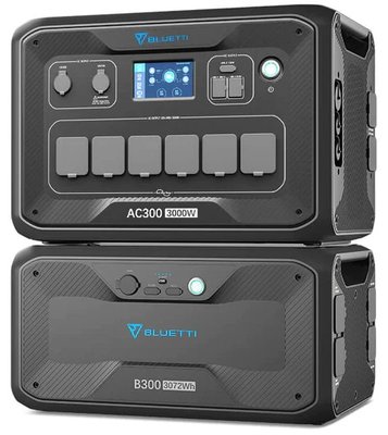 Зарядна станція BLUETTI PowerOak AC300, Black + додатковий акумулятор BLUETTI B300, Black 252357 фото