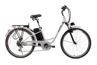 Електровелосипед Maxxter CITY 26' (срібло), рама: універсальна, сталева, батарея: літієва, 36В/10Ач, колеса: 26', двигун: 250W, 25 км/год, запас ходу до 35 км 150473 фото