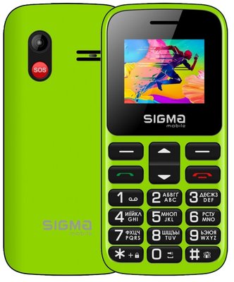 Мобільний телефон Sigma mobile Comfort 50 HIT2020, Green, 'бабусефон', 2 Mini-SIM + Micro-SIM, дисплей 1.77' кольоровий (128x160), моноблок, SC6531E, підтримка MicroSD (до 32 ГБ), FM-радіо, ліхтарик, BT, Cam 0.3Mp, 1450 mAh 210449 фото