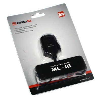 Мікрофон REAL-EL MC-10 Black, кабель 1.8 м 138601 фото